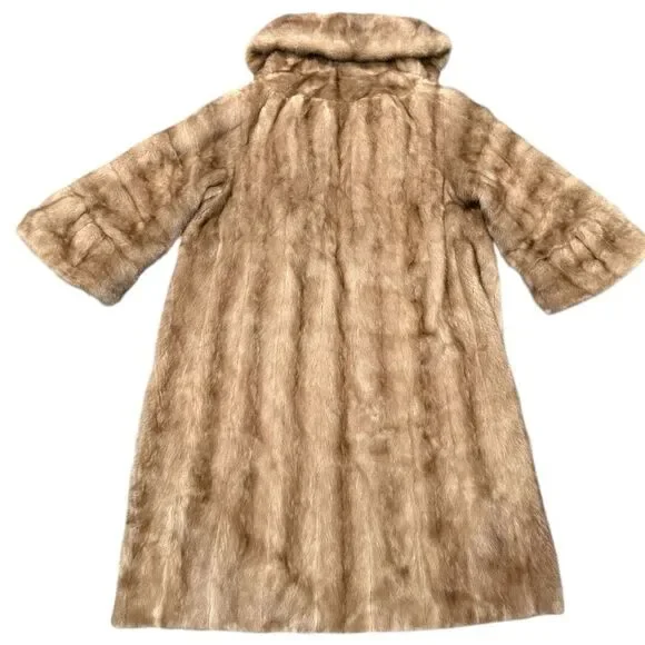 GENUINE MINK FUR COAT Vintage Full Length Autumn Haze Mink Coat Pastel Mink Coat